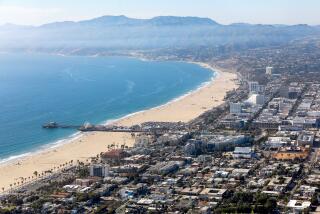 General overall aerial view of Santa Monica during a flight around Southern California on Saturday, October 5, 2019, in Los Angeles. (Brandon Sloter/Image of Sport via AP)