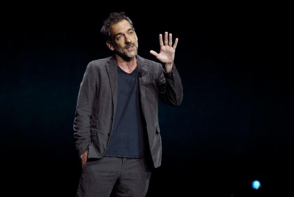 Todd Phillips, director of the upcoming film "Joker," discusses the film during the Warner Bros. presentation at CinemaCon 2019.