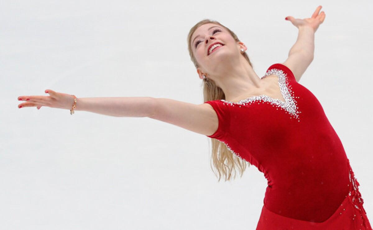 Olympic figure skater Gracie Gold performs at Rockefeller Center in New York on Jan. 14. Gold plans to leave for Sochi, Russia, on Saturday to begin her Olympics preparations.