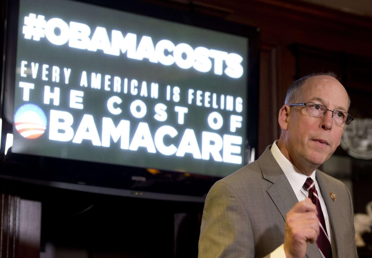 Rep. Greg Walden (R-Ore.), chairman of the National Republican Congressional Committee, speaks during a news conference about healthcare and the Affordable Care Act, better known as Obamacare, in January.