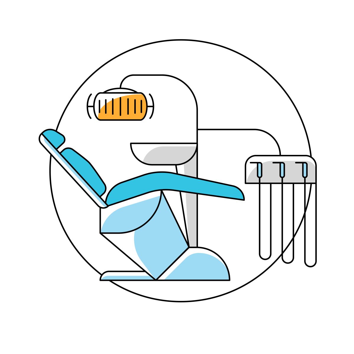 dental office with chair icon