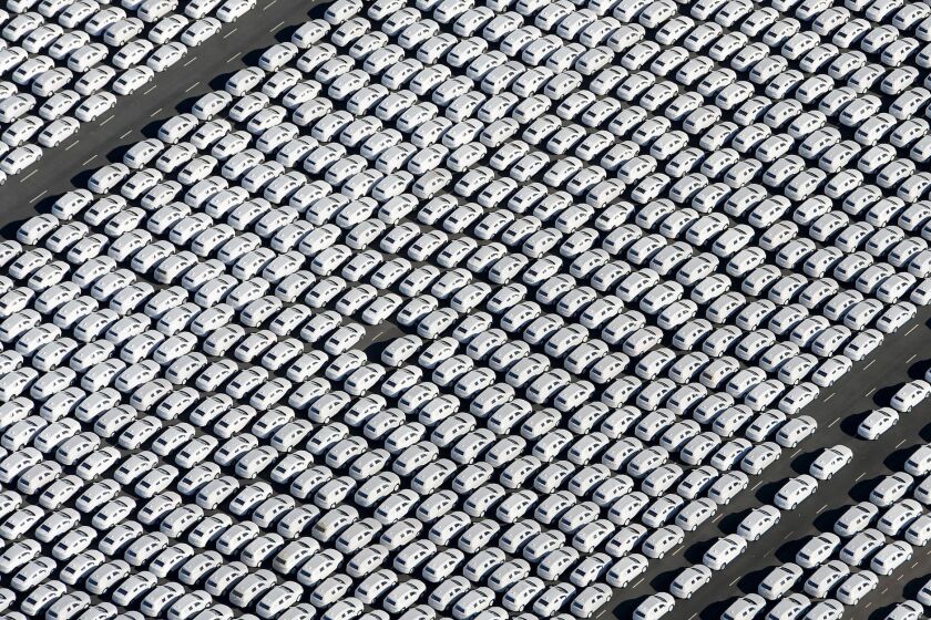 New Volkswagens are ready to be shipped at the VW factory in Emden, Germany, on Sept. 30, 2015.