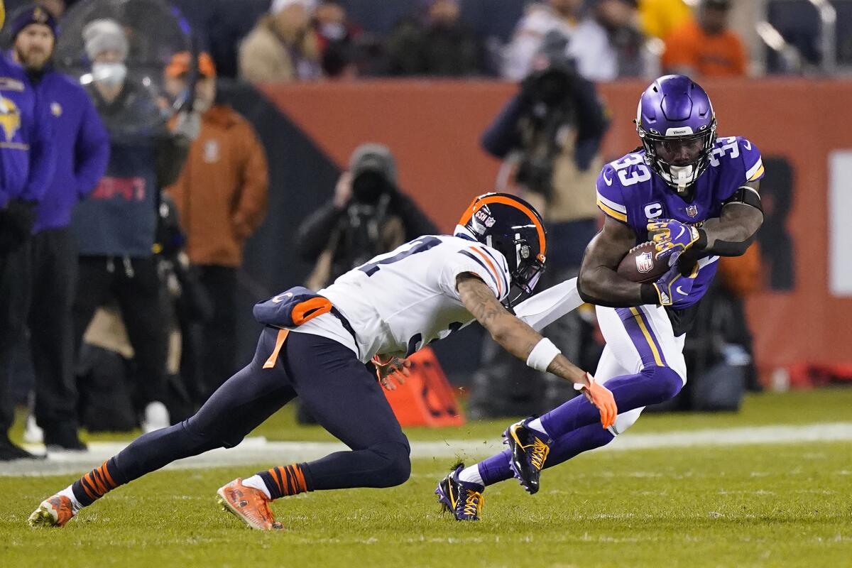 Minnesota Vikings wide receiver Dede Westbrook stretches during