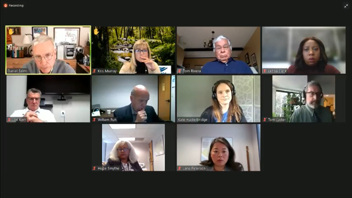 Daniel Selmi of the Santa Ana Regional Water Board makes a point during Friday's virtual meeting.