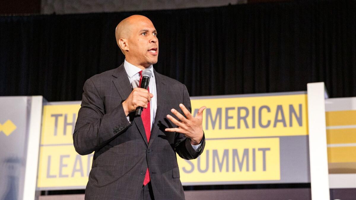 Cory Booker has proposed sweeping gun control measures and clemency reviews for nonviolent federal prisoners.