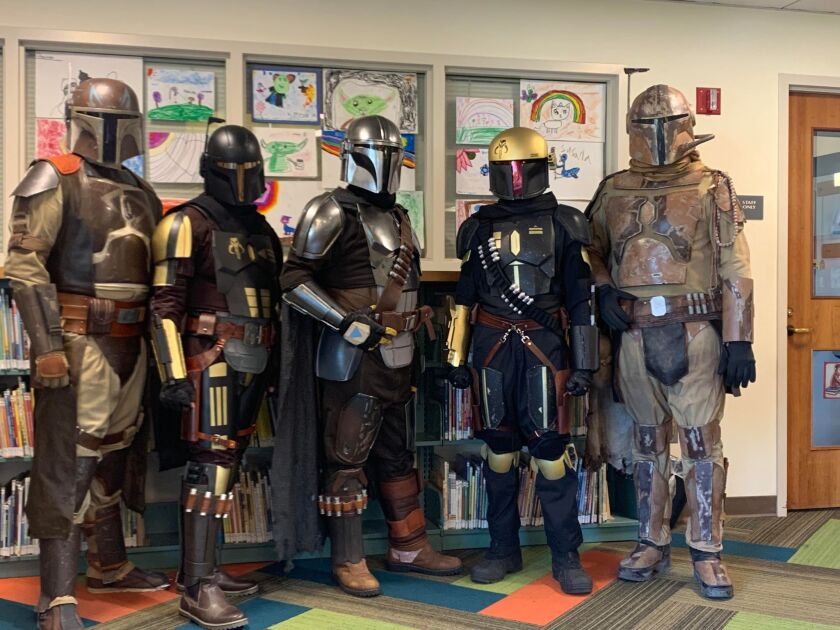 Members of the 501st Legion pose at the Poway library in March.