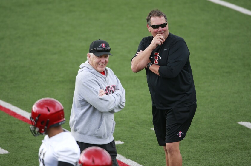 Column Aztecs Rocky Long Brady Hoke Have Long Partnership The