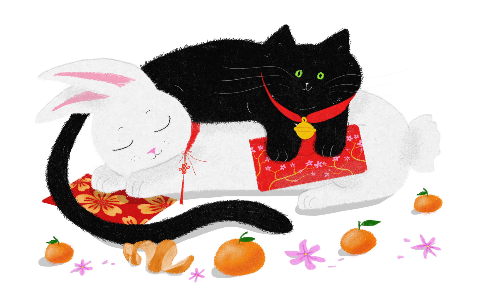 Lunar New Year Rabbit and Cat