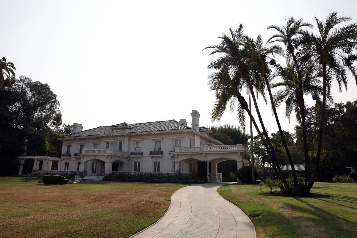 The Wrigley Mansion is now the headquarters of the Tournament of Roses.