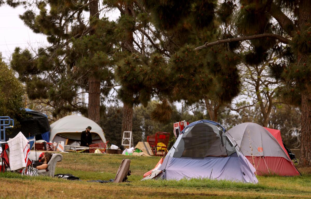 Tents at a park.