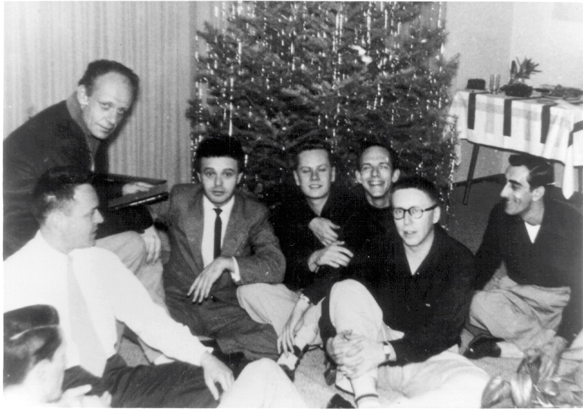 Circa 1951 photo of Mattachine Society members at Christmas.