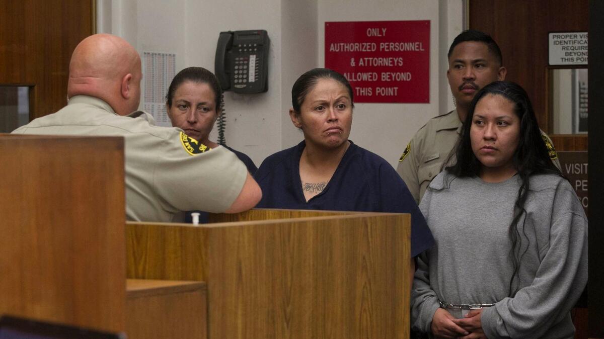 Three of the 20 defendants accused of being associated with the Mexican Mafia prison gang are arraigned in San Diego.