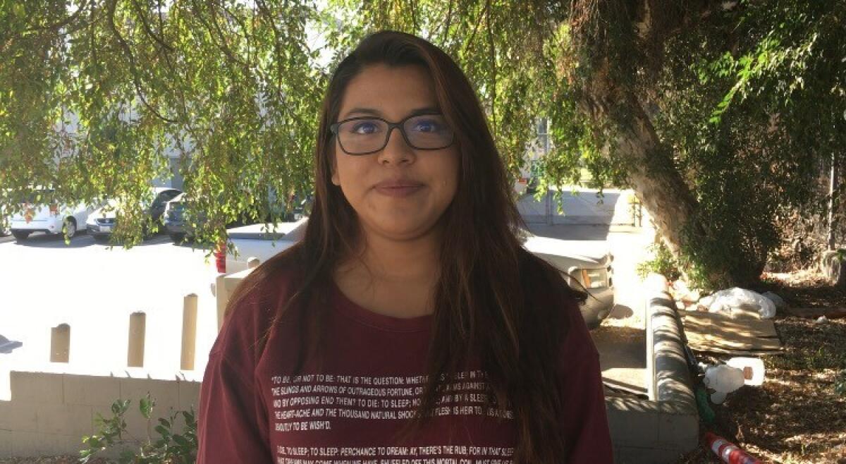 Jeanette Miranda, 19, voted for the first time Tuesday.