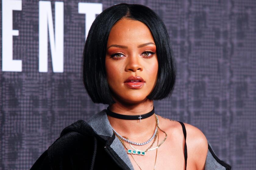 Rihanna, seen here in a February 2016 file photo, has called off her concert in Nice, France.
