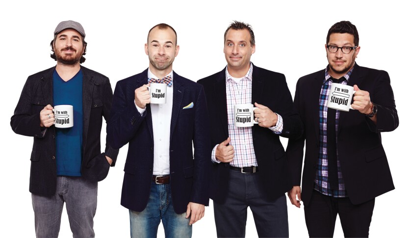 From left, Brian Quinn, James Murray, Joe Gatto and Sal Vulcano are The Tenderloins, the comedy troupe behind "Impractical Jokers."