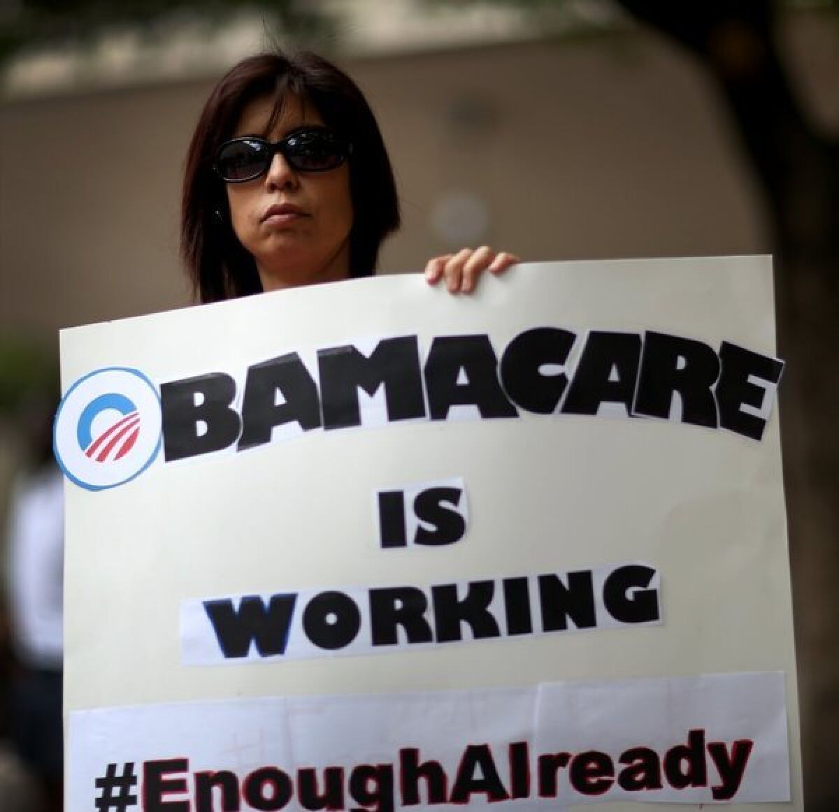 Supporter rallies for Obamacare in Miami.