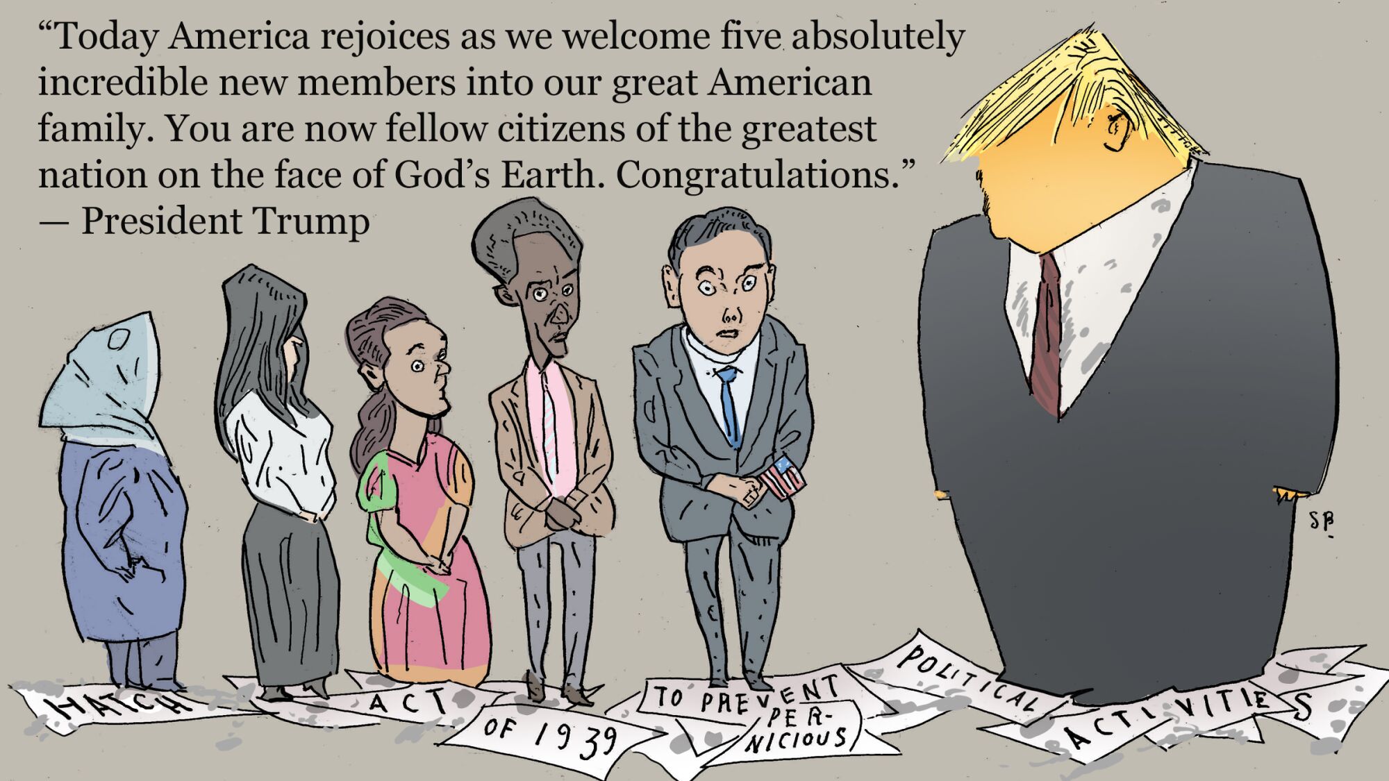 Steve Brodner's illustrated takeaways from Day Two at the 2020 Republican National Convention