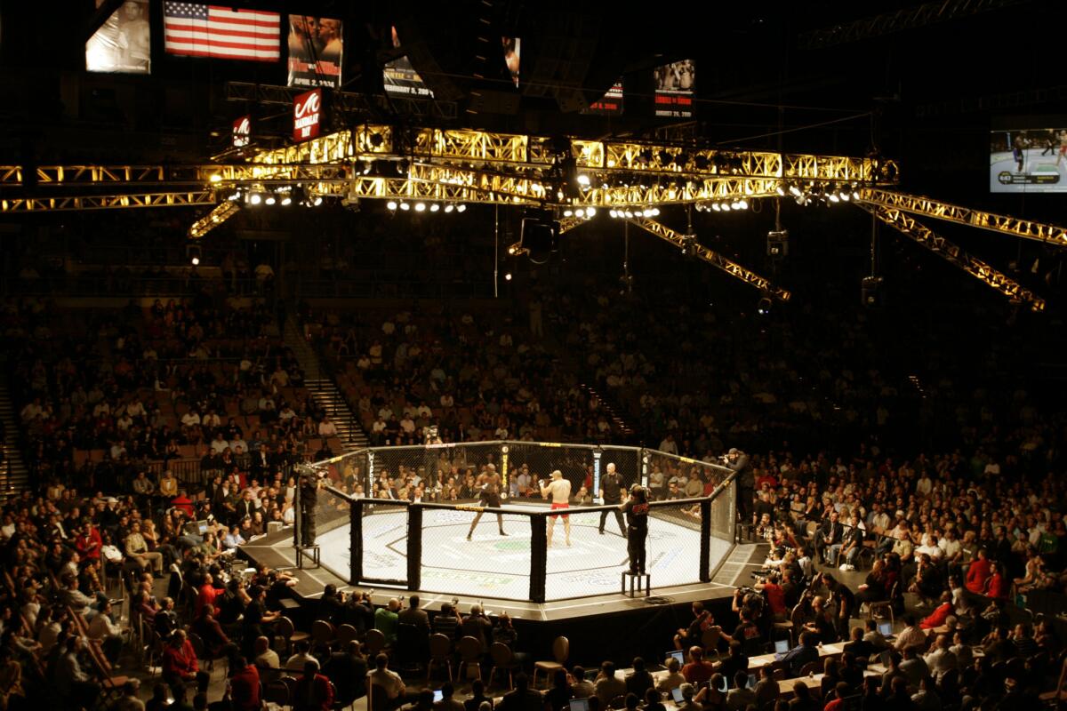 Shown is a wide shot of UFC 64 at Las Vegas' Mandalay Bay hotel in 2006. Mauro Ranallo is set to be the new host of AXS TV’s "Inside MMA."