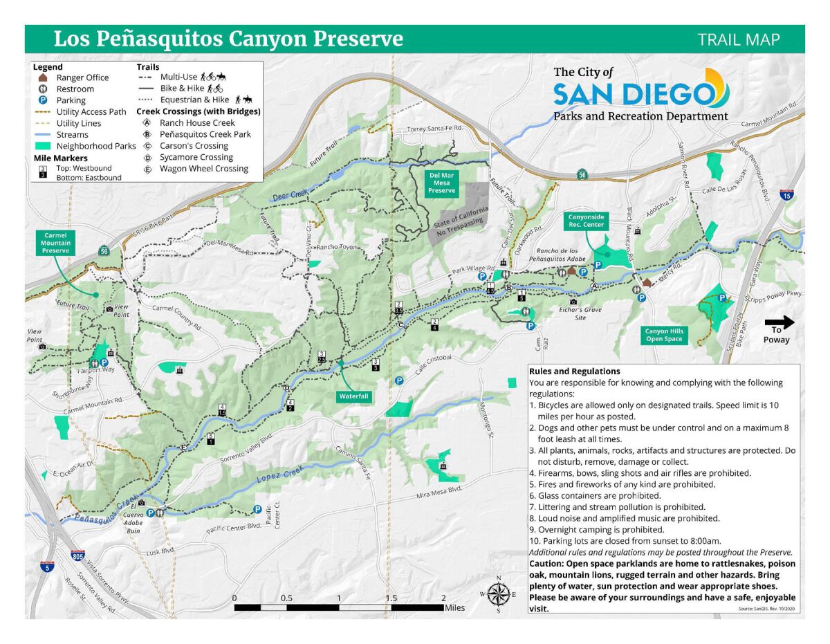 The trails of the Los Peñasquitos Canyon Preserve