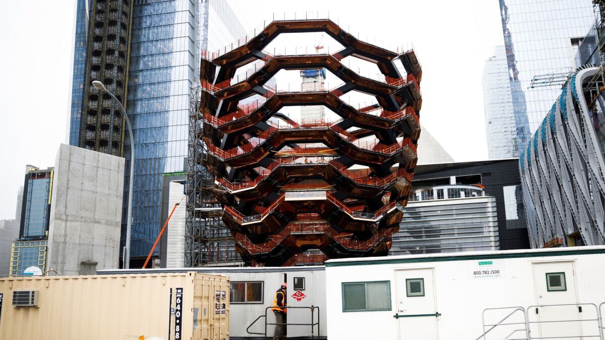 Thomas Heatherwick's under-construction "Vessel" in February.