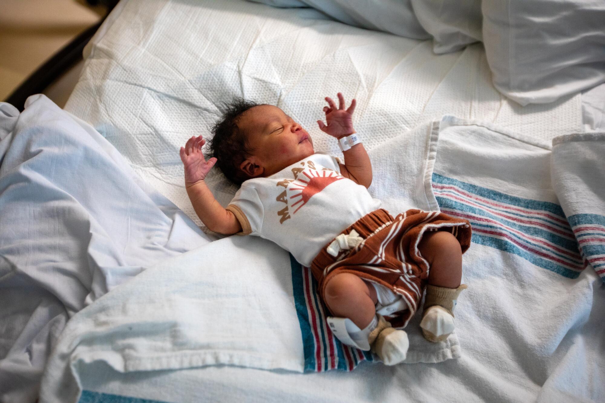 newborn baby boy in hospital