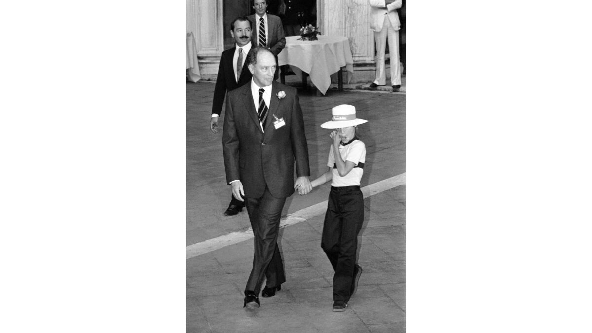 Canadian Prime Minister Pierre Trudeau with young son Justin Trudeau