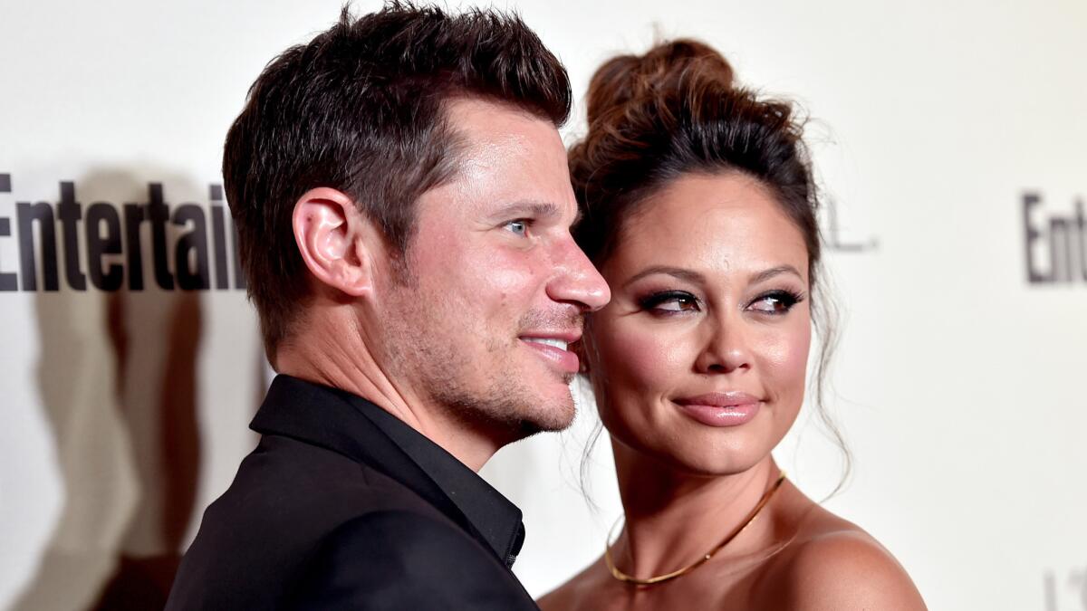 Nick and Vanessa Lachey at an Emmy Awards pre-party in September 2015.