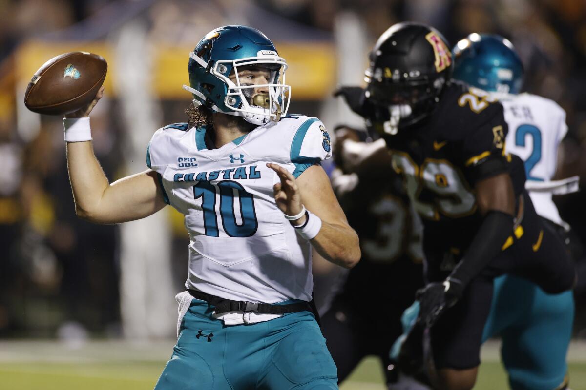 Coastal Carolina Chanticleers quarterback Grayson McCall.