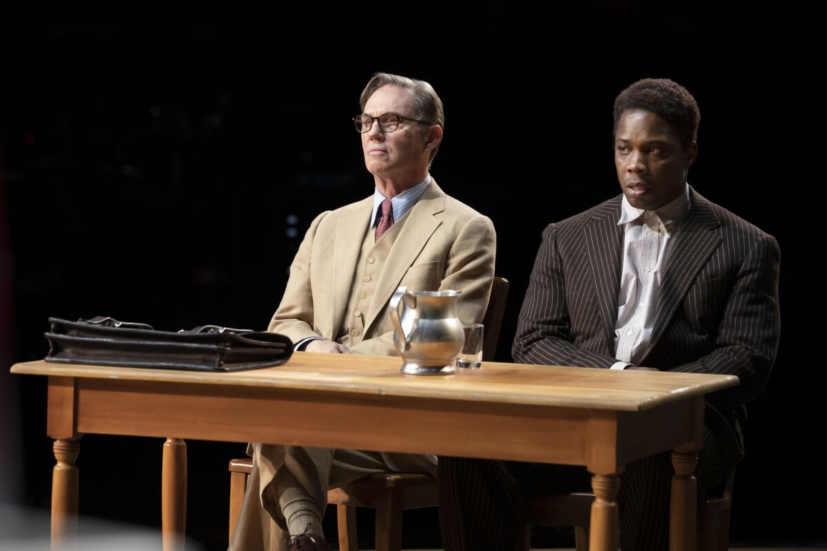 Richard Thomas and Yaegel T. Welch in "To Kill a Mockingbird."