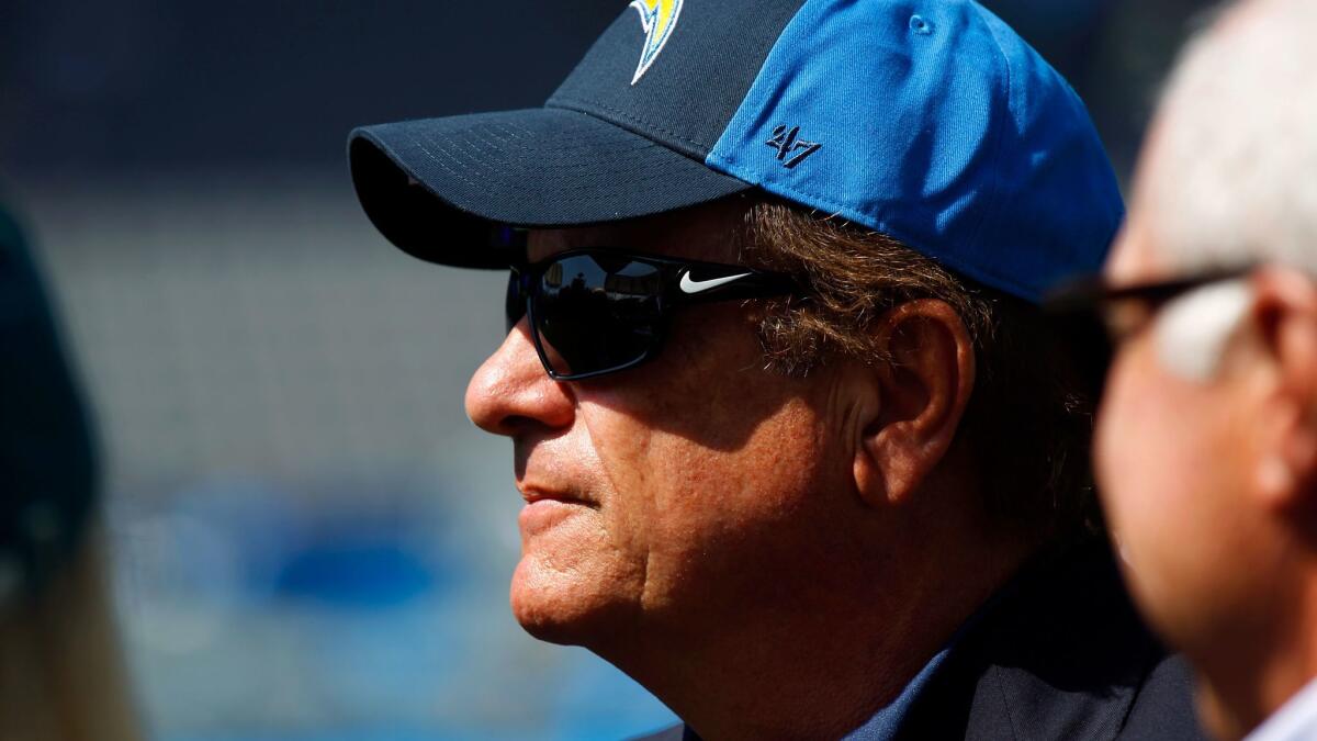 Chargers owner Dean Spanos at the StubHub Center before a Los Angeles Chargers game against Philadelphia Eagles in Carson.
