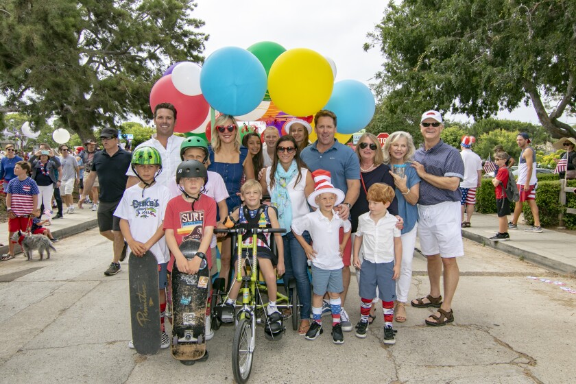 The Murfey family and friends attend a past Fourth of July Parade in Bird Rock.