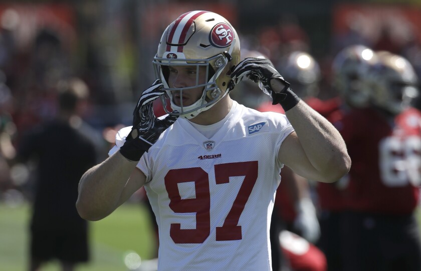 Nfc West Preview 49ers Hope Bolstered Pass Rush Will Help Them Take Division Title Los Angeles Times