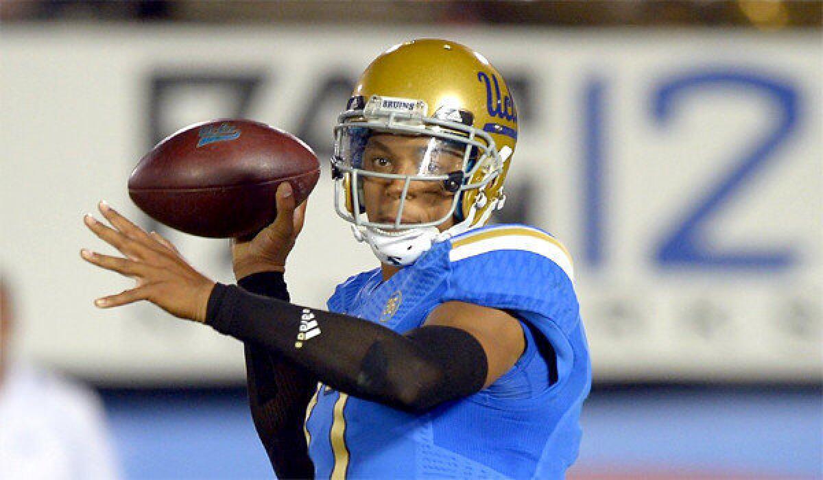 UCLA quarterback Brett Hundley has thrown for 2,384 yards with 20 touchdowns and eight interceptions this season for the Bruins.