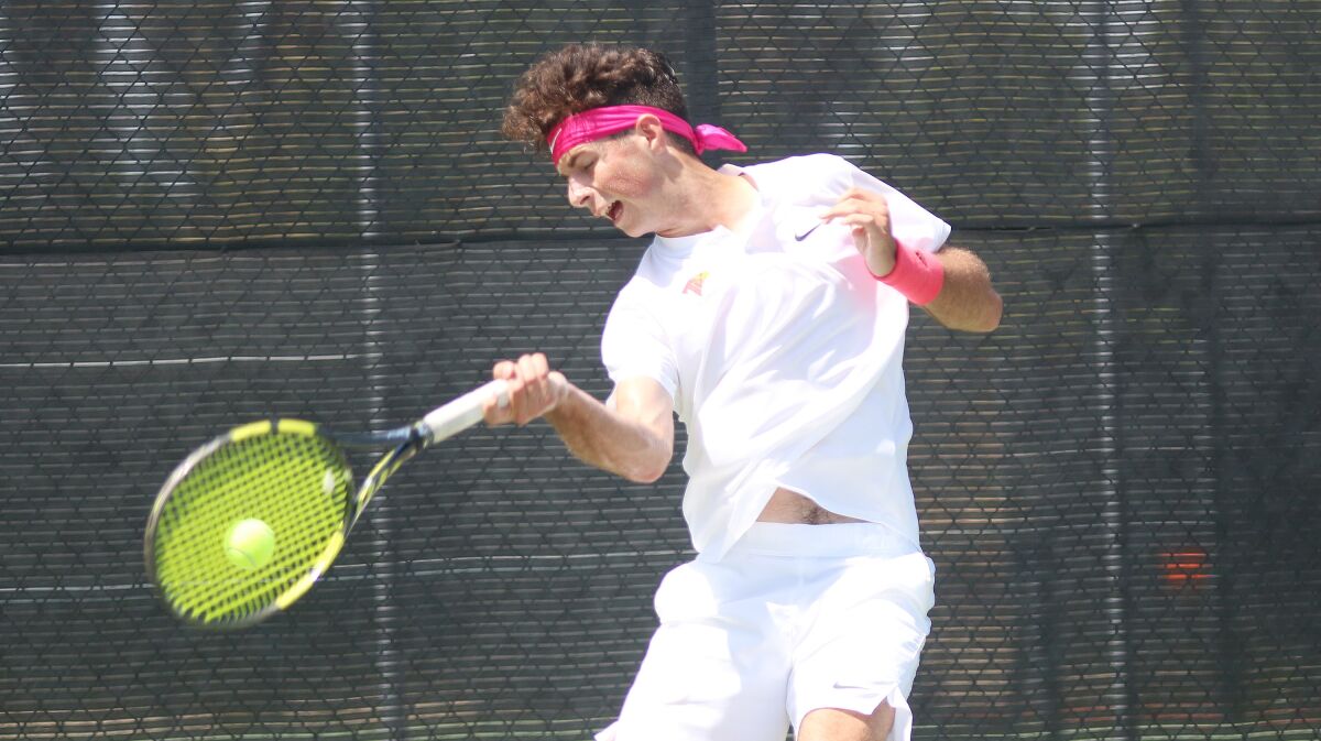 Senior Maxim Pogorelov teamed with Alex Stafford for a TP win at No. 1 doubles.