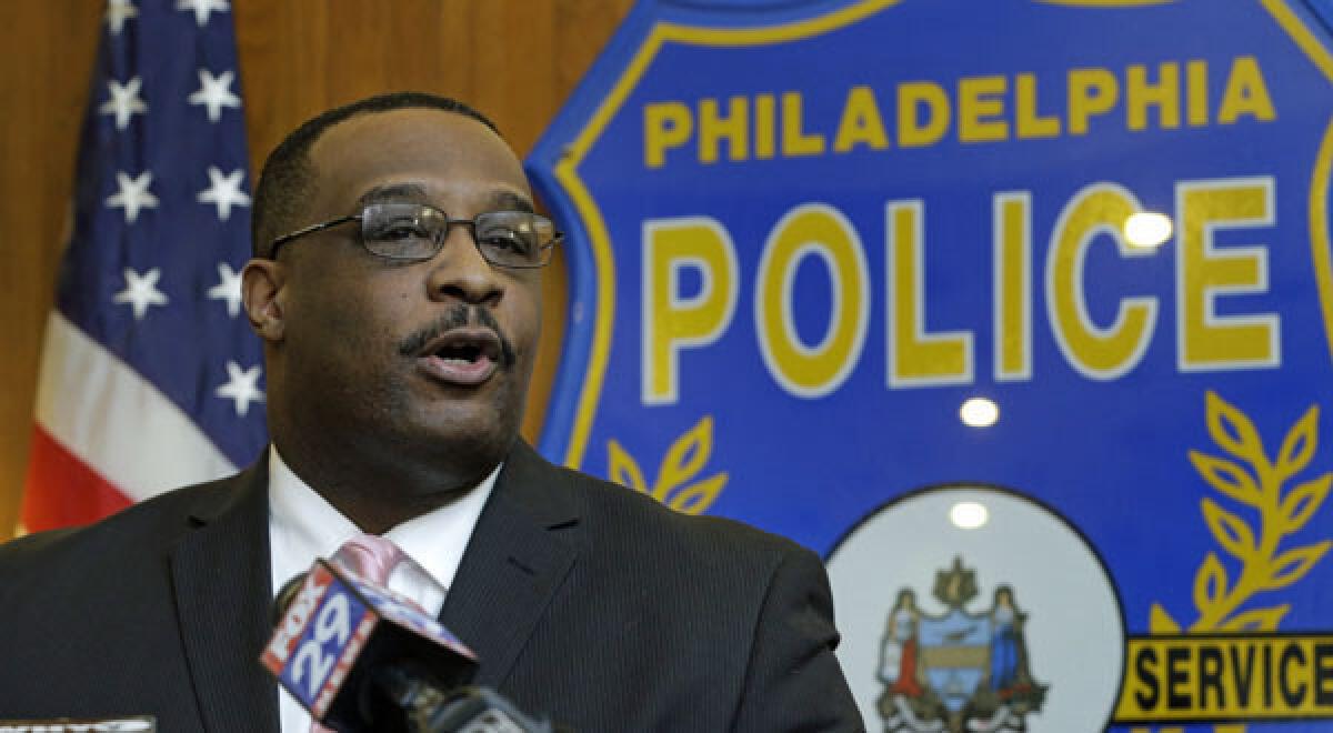 Homicide unit Capt. James Clark speaks during a news conference in Philadelphia.