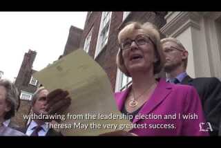 British Prime Minister Candidate Andrea Leadsom Pulls Out of Race