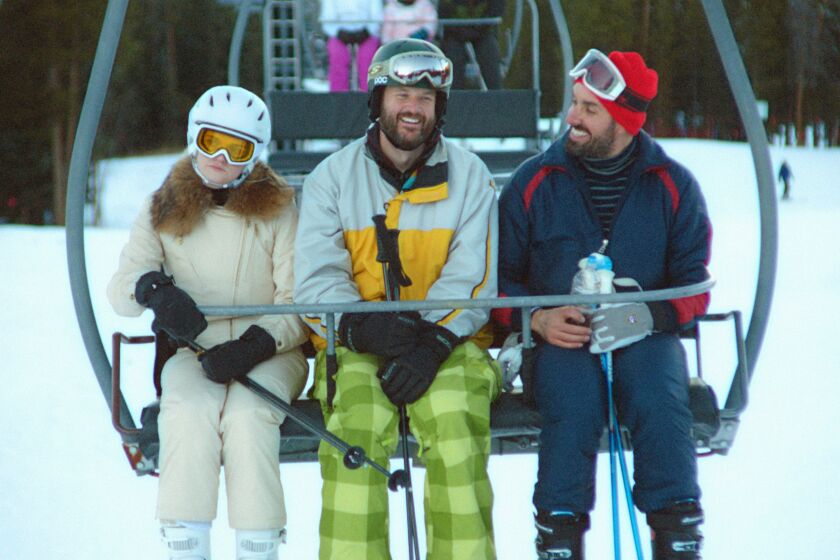 Gayle Rankin, from left, Kyle Marvin and Michael Angelo Covino in the movie "The Climb."