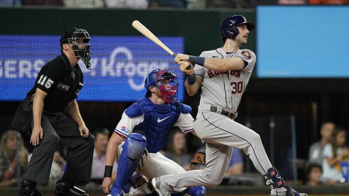 Tucker goes deep as Astros rally in 8th to beat Rangers 4-3 - Seattle Sports