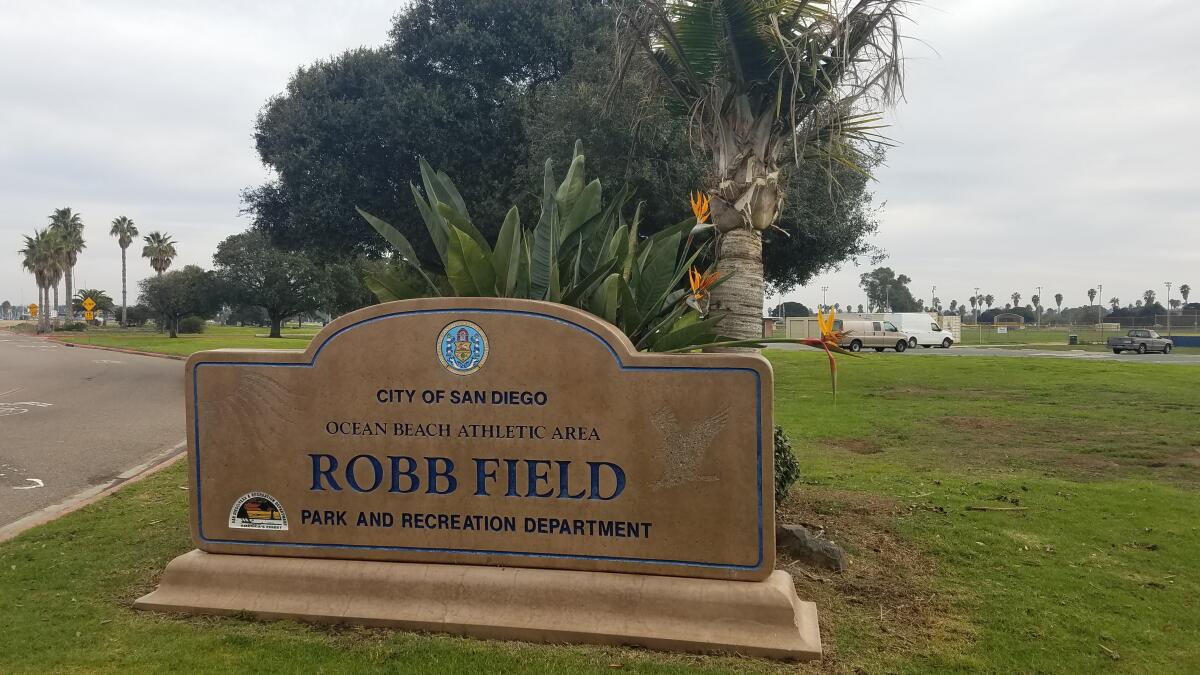 The Robb Field athletic area in Ocean Beach is among city properties being considered for potential child-care use.