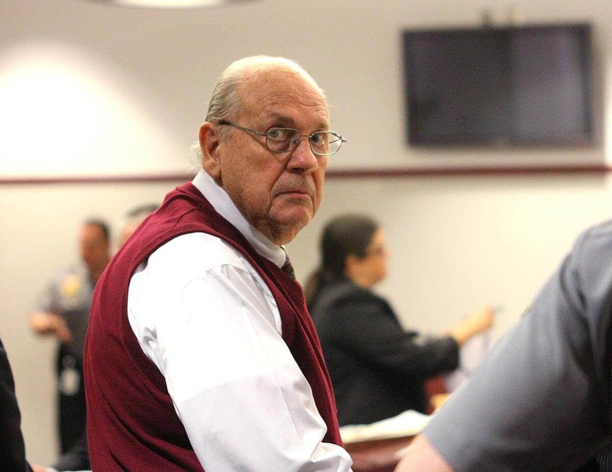 Curtis Reeves looks into the gallery during an earlier court bond hearing in Dade City, Fla.