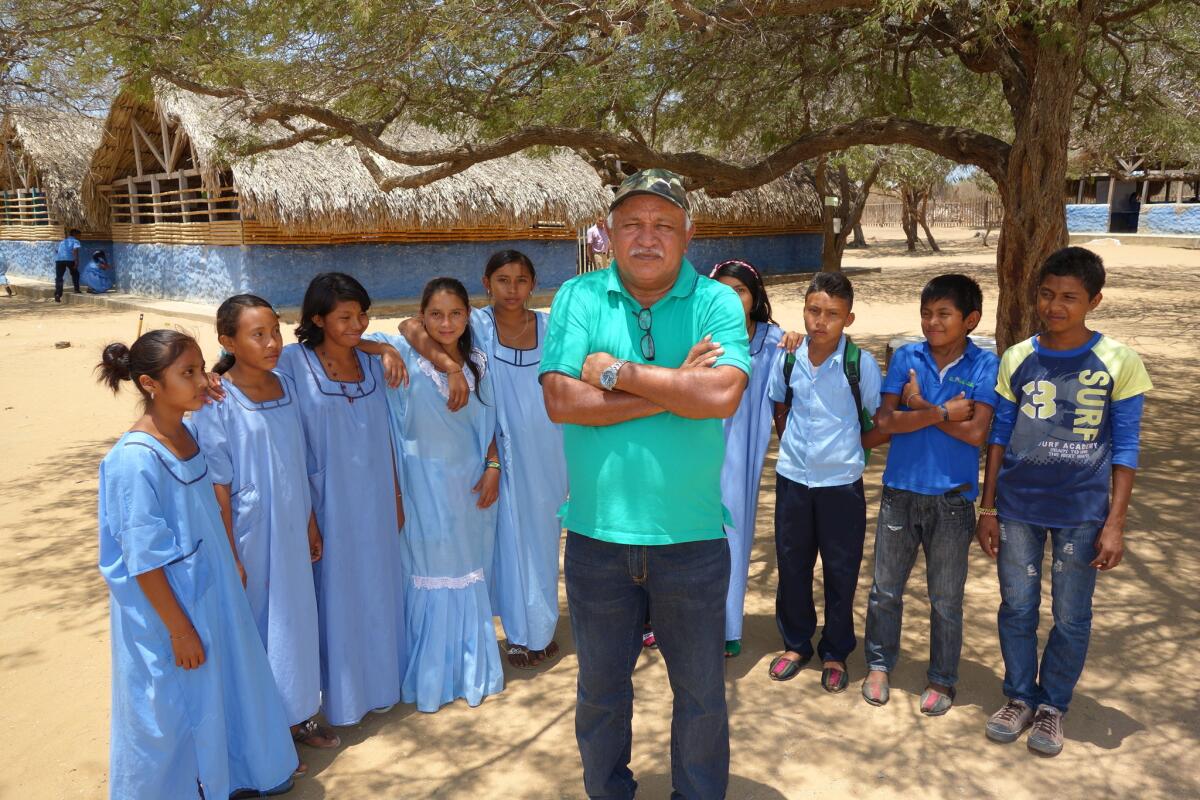 Nelson Iguaran, director of the El Arroyo bilingual school near Riohacha, Colombia, where first through eighth graders are taught in Spanish and Wayuu naike.