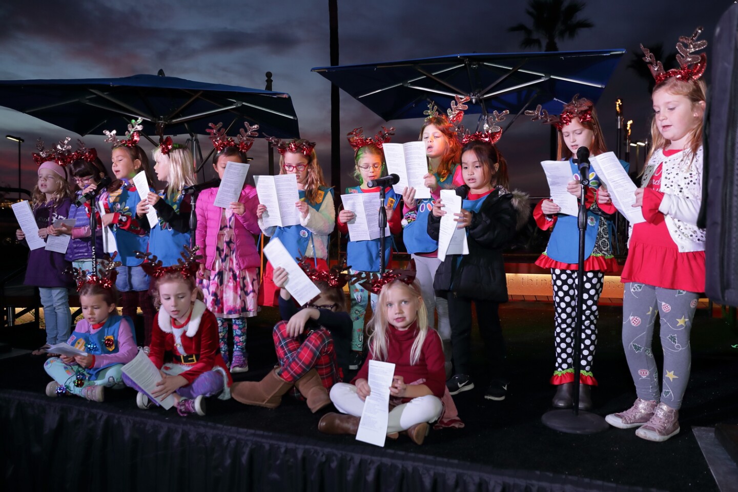 Girl Scouts from Carmel Creek School sang holiday songs
