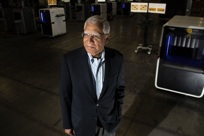 TORRANCE, CA - MAY 31, 2019: OSI Systems CEO Deepak Chopra also runs Rapiscan, a Torrance based company that makes a variety of electronic detection systems for seaports, airports, sporting venues and border crossings on May 31, 2019 in Torrance, California. (Gina Ferazzi/Los AngelesTimes)