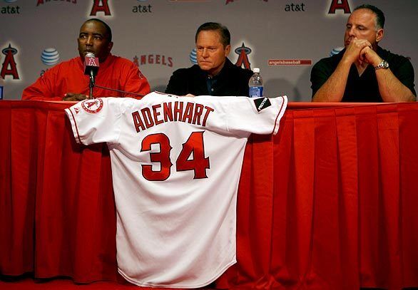 Nick Adenhart's jersey at news conference