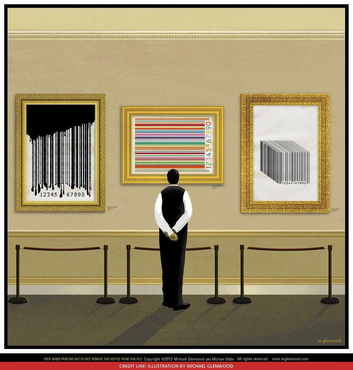 Illustration to go with a story on the commercialization of art museums by Christopher Knight Credit; Michael Glenwood / For the Times