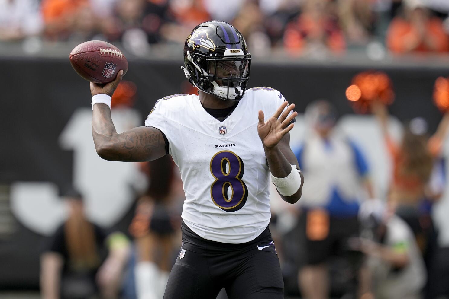 Lamar Jackson, Ravens hold on to beat Cincinnati 27-24. Bengals 0-2 for  second straight year - The San Diego Union-Tribune