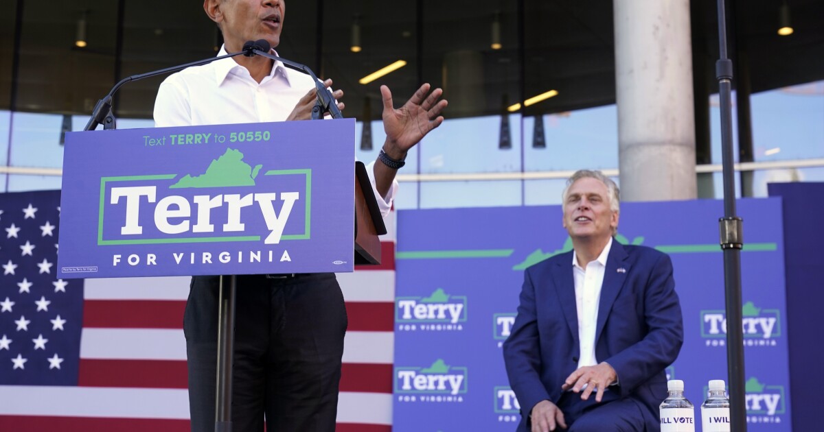 Why did Obama criticize the Republican candidate for the Virginia government?