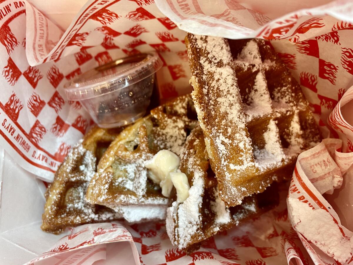 Waffles from Howlin' Ray's in Pasadena