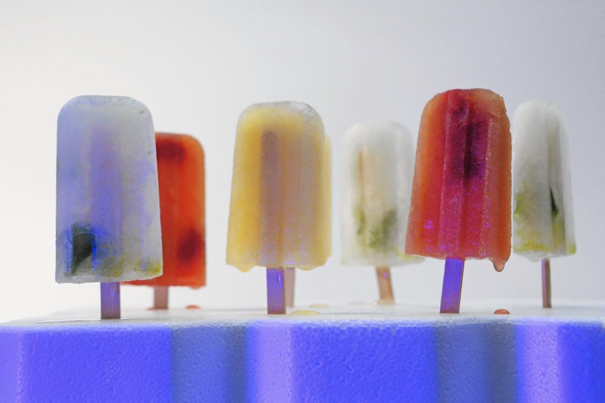 Cocktail popsicle possibilities include mojito, peach sangria and margarita.