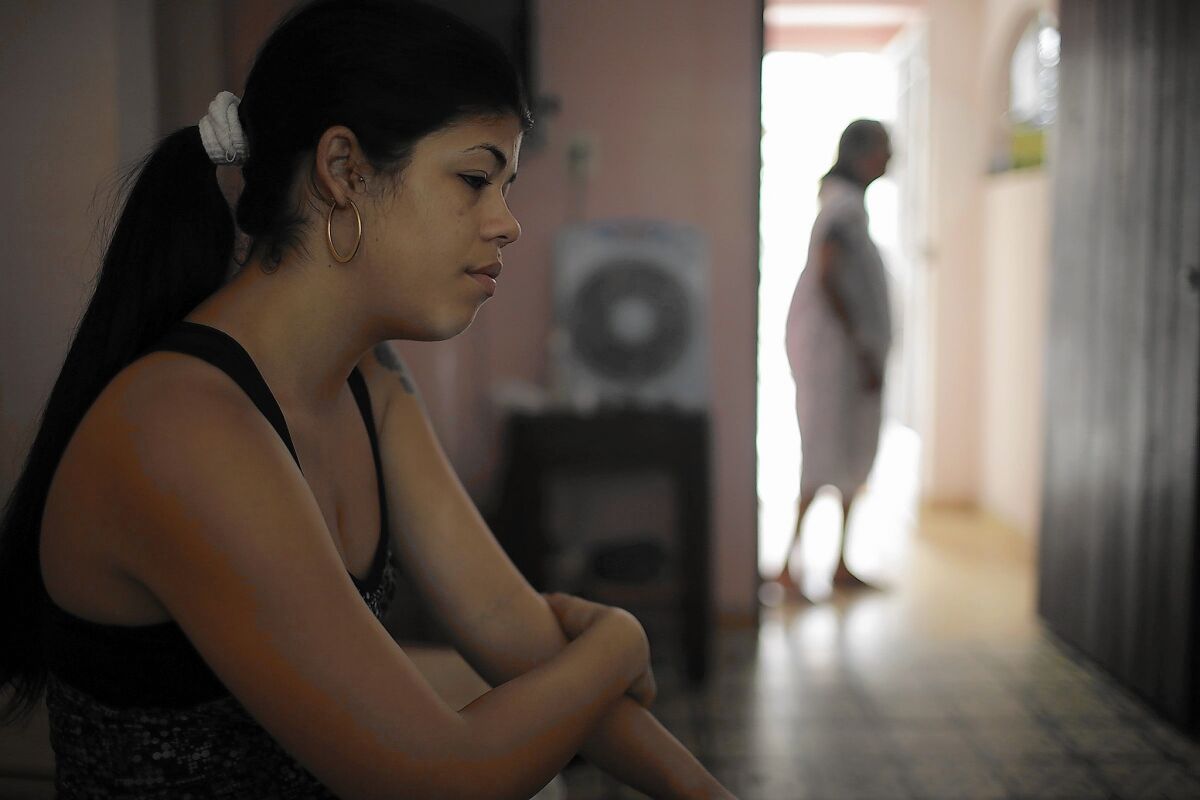Gisselle Garces Blanco, at home with her grandmother in Havana, plans to join her husband in Las Vegas.